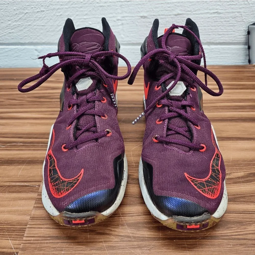 Nike LeBron 13 Mulberry Black Pure Platinum Kids 6.5Y‎ big boy Shoes 808709-500